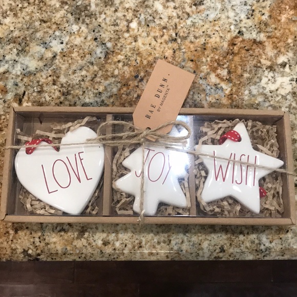 Rae Dunn New Christmas ornaments pack of 3 - Picture 2 of 3